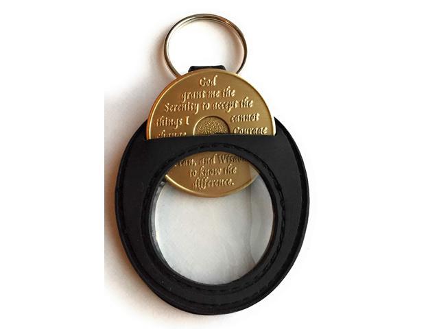 Universal AA Medallion or Coin Holder Keychain Black Soft Silicone