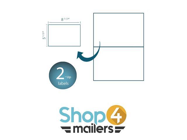 Shop4Mailers 2-Up White Shipping Labels 5 1//2 x 8 1//2 ~ 100 Sheets 200 Labels