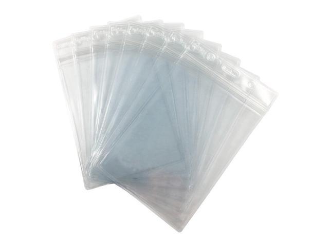 Fushing Pack of 100 Clear Plastic Vertical Badge Holders Name Tag Holders 