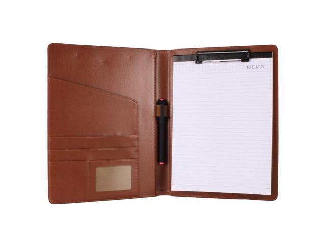 A6 Brown PU Leather Executive Conference Pad Folder Portfolio Free Pad /& Ballpen