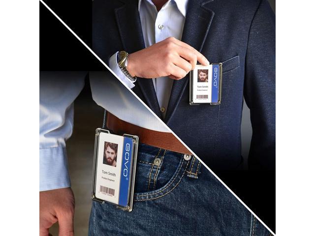 Durable Polycarbonate ID//Credit Holder with Metal Cli GOVO Badge Holder//Wallet
