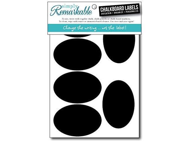 Organizer Jar Labels 10 Chalkboard Stickers Oval Shapes