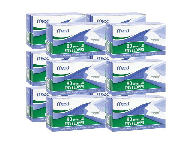 6 3//4 No Mead Security Envelopes with Printed Lining for Privacy 80//Box