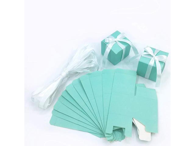 Turquoise Small Cube Candy Boxes Bulk Teal Blue Wedding Party Favors Gift Box... 