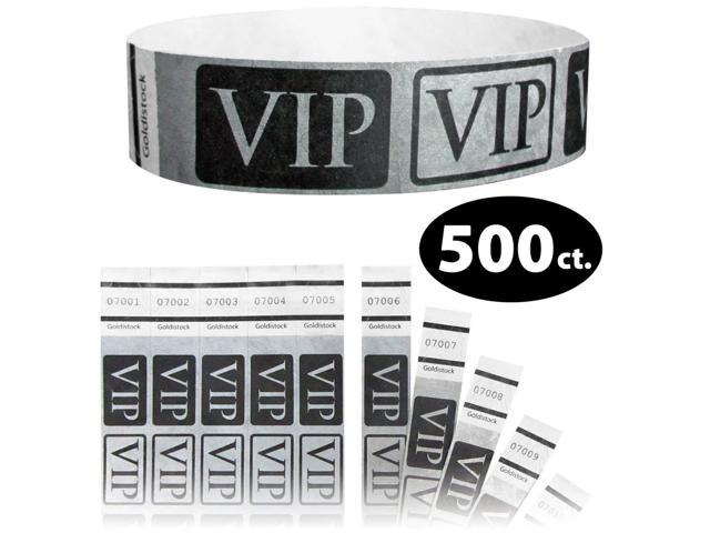 Paper - Like Texture Goldistock Original Series 3/4 Tyvek Wristbands Tuxedo Black 500 Count Event Identification Bands