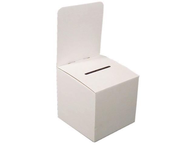 Raffle Box with Removable Header for Tabletop Use Medium Cardboard Box Ballot Box MCB Ticket Box Suggestion Box 10 Pack, Red 