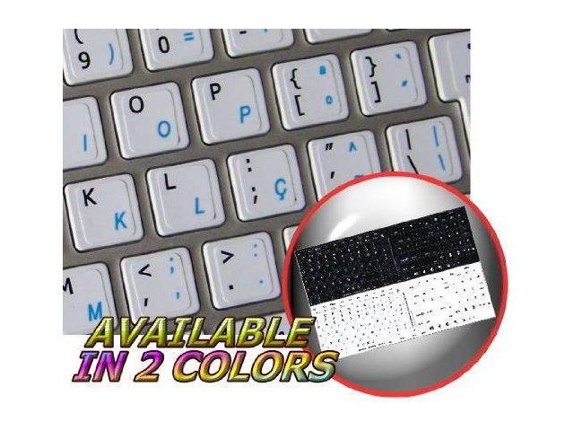 MAC ENGLISH-PORTUGUESE KEYBOARD STICKER ON WHITE BACKGROUND