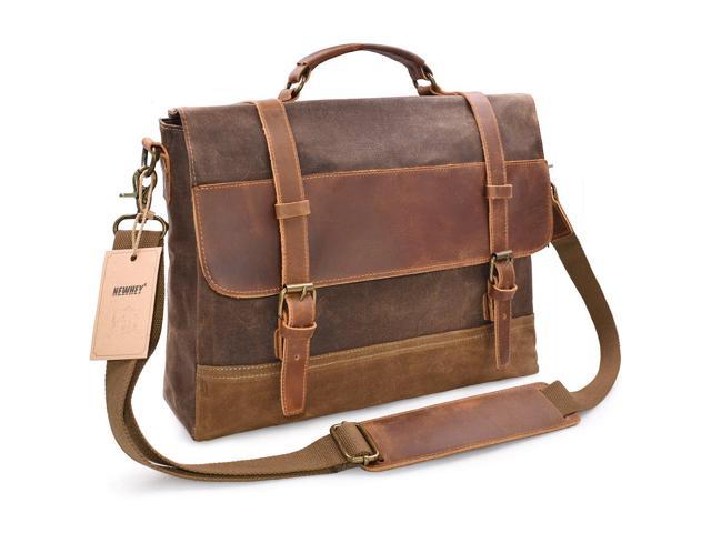 Men's Geniune Leather Briefcase Business Cases Shoulder Messenger Laptop Bag