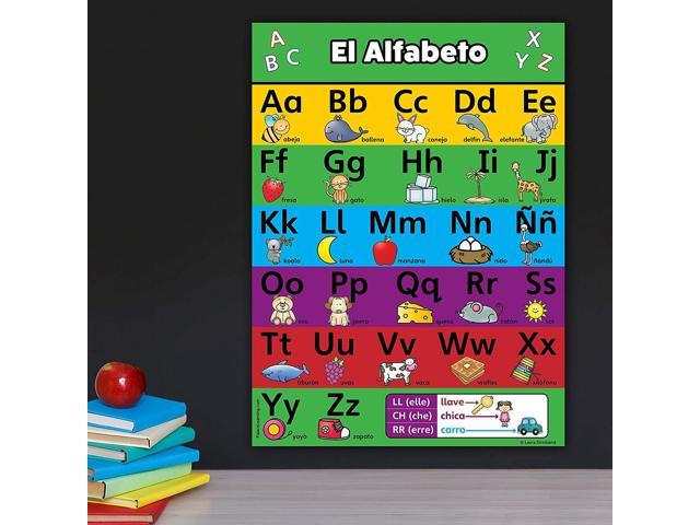 Abc Alphabet Spanish Poster Chart Laminated Espanol Alfabeto Abecedario 18 X 24 Laminated Newegg Com
