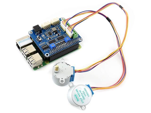 Onboard Dual DRV8825 Motor Controller Built-in Microstepping Indexer Drives Two Stepper Motors Up to 1/32 Microstepping Waveshare Stepper Motor Hat for Raspberry Pi Zero/Zero W/Zero WH/2B/3B/3B