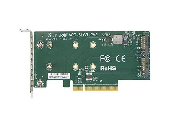 Supermicro AOC-SLG3-2M2 PCIe Add-On Card for up to Two NVMe SSDs