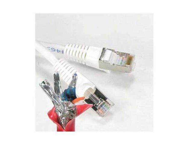 Molded Patch Cable White Color 25ft Shielded CAT6 550MHz SF Cable SSTP 