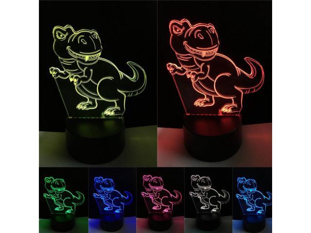 New Curious Little Dinosaur 3d Nightlights Led Lamp Bedroom Decor Child Toy Gift