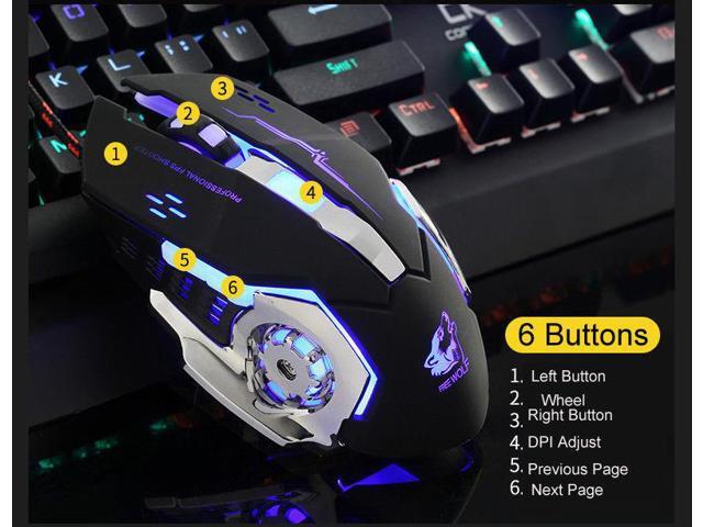 Ergonomic Pro Wired LED Light 4000DPI Optical Usb Gamer Gaming Mouse Mice 