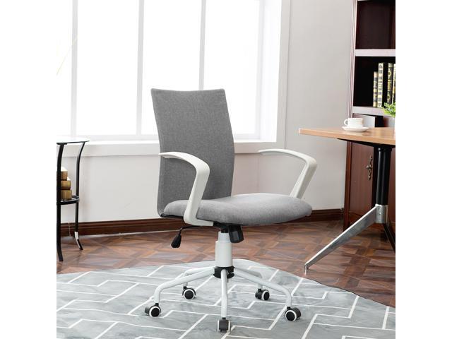 Fabric Grey Task Desk Chair With Adjustable Height For Home Office Students Computer Meeting Room Bank And Reception Areas Newegg Com