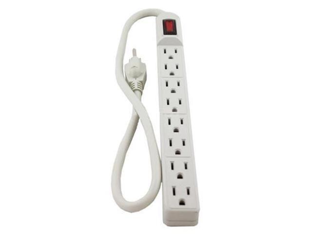 LOT OF 4 UL LISTED 6 Outlet Power Strip Surge Protector 1.6 ft 14//3 AWG