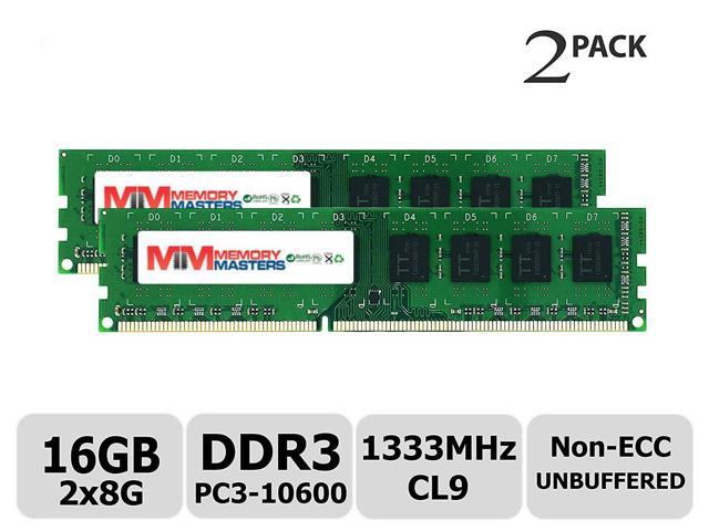 Memory Master 16GB Kit (2x8GB) DDR3 1333MHz PC3-10600 Unbuffered Non-ECC  1.5V CL9 2Rx8 Dual Rank 240 Pin UDIMM Desktop Memory Ram Module Upgrade  (16GB 