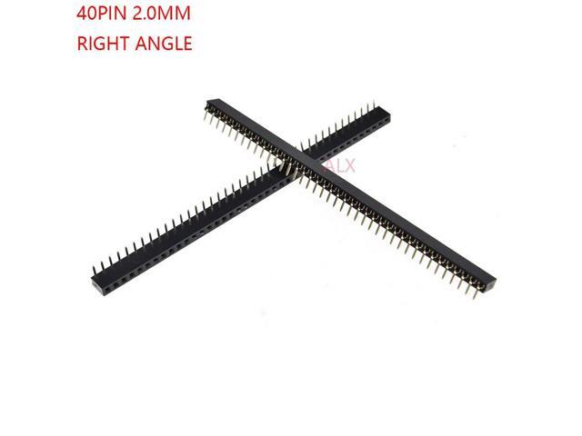 5Pcs 2 mm 2.0 mm pitch 1x40 pin 40 Pin Single Row Right Angle Female Header Strip