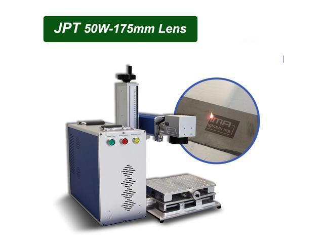 US Stock 50W JPT Fiber Laser Engraver Machine Fiber Laser Marking Machine Engraving Machine 175×175mm Lens with Rotary Axis 