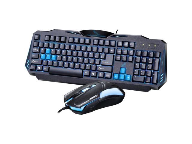 black and blue gaming keyboard