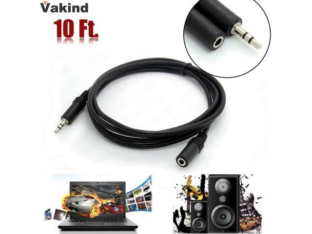 10ft 3.5mm 1//8/" Stereo Audio Aux Headphone Extension Cable Cord Male to Female e
