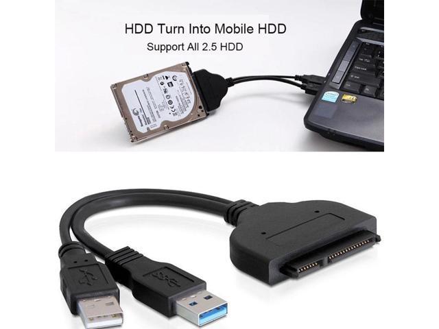 Как подключить hdd к ноутбуку через usb Hard Disk Drive SATA 7+15 Pin 22 to USB 2.0 Adapter Cable For 2.5 HDD Laptop GB 