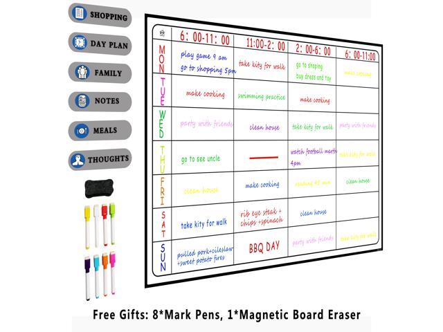 Meal Planner And Action Plan Whiteboard Large Magnetic Calendar Ideal For Study Planning Exams Chores Or Dieting Fridge White Board Task Plan Weekly Newegg Com