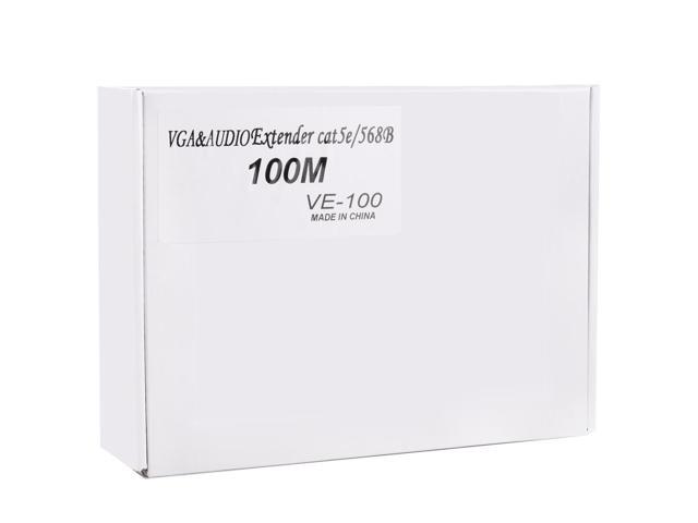 Vga Audio Extender 1920x1440 Hd 100m Cat5e 6 568b Network Cable Sender Receiver Adapter Black Newegg Com
