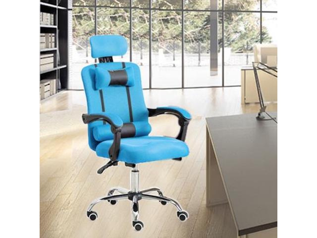 Computer Chair Office Home Esports Net Cloth Lifted Rotated Recliner With Steel Feet Blue Newegg Com