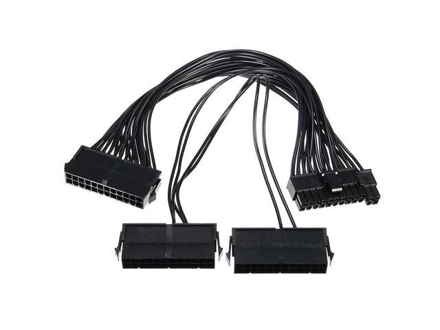 3Port PSU 24Pin ATX Power Supply 20+4PIN Motherboard Adapter Connector Cable30CM 