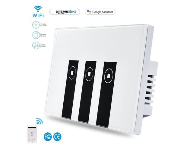 1/2/3 Gang WiFi Smart Wall Light Switch Home Touch Panel For Amazon Alexa Google 