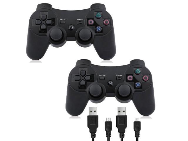 Pink Ceozon PS3 Controller Wireless Playstation 3 Controller Bluetooth Gamepad for Sony PS3 Controller Wireless Playstation 3 Remote Joystick with Charging Cords 2 Pack Black 