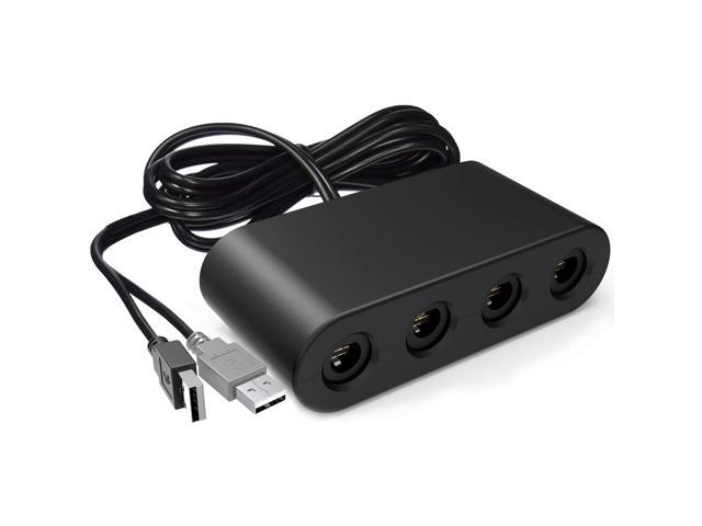 Gamecube Controller Adapter For Wii U And 4 Port Black Super Smash Bros Gamecube Adapter For Wii U Pc Usb Switch Newegg Com