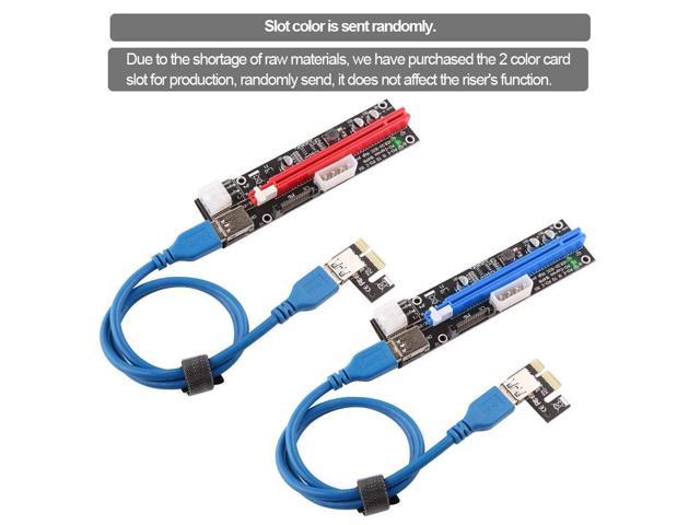 Ubit PCI-E Riser Express Cable 16X TO 1X 6pin / MOLEX / SATA 