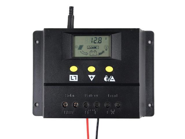60A Solar Charge Controller PWM 12V 24V 50V PV Input Solar Panel Charging Discharge Regulator with 5V USB Output Multi Circuit Protection Temperature Compensation ZHCSolar 