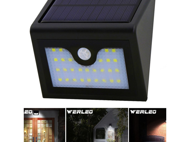 4 Pack Solar Powered LED Wall Light Motion Sensor Security Lamp Outside RX 
