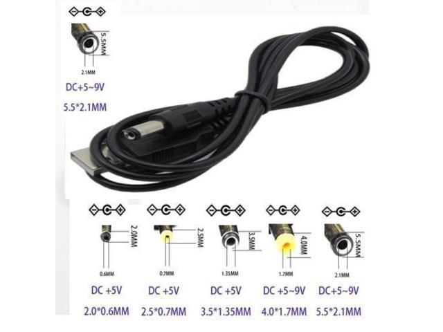underjordisk spontan svimmel CableDeconn USB to 5.5 mm/2.1 mm 5 Volt DC Barrel Jack Power Cable USB  Gadgets - Newegg.com