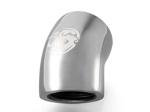 Bitspower G1/4" Female to Female Extender Fitting, 45 Degree Angle, Black Sparkle
