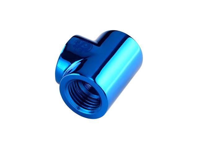 Bitspower T-Block Fitting with Triple G1/4" Female, Royal Blue