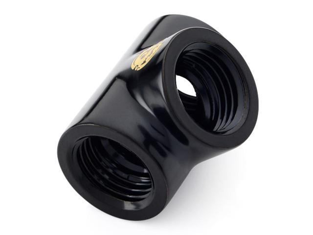 Bitspower T-Block Fitting with Triple G1/4" Female Matte Black 