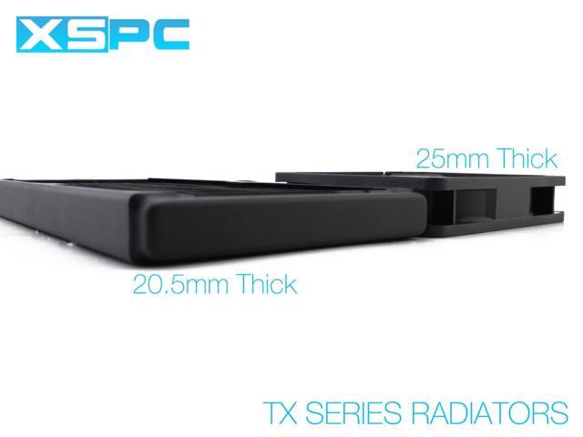 XSPC TX240 Ultra Thin Radiator, 120mm x 2, Dual Fan, Black 