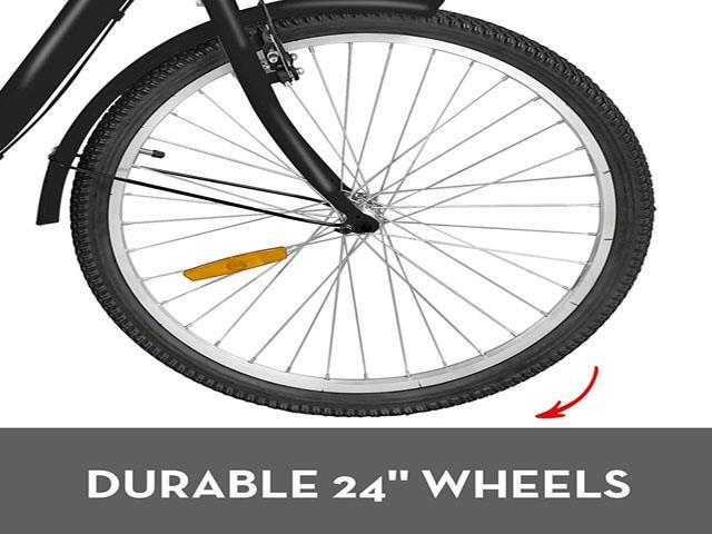 24/" Adult Tricycle 3-Wheel 1Speed Bicycle Trike Cruiser w//Tools /& Lock