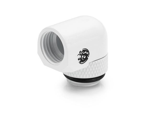 Bitspower G1/4" Deluxe White Rotary 90-Degree IG1/4" Extender (Compact Version)