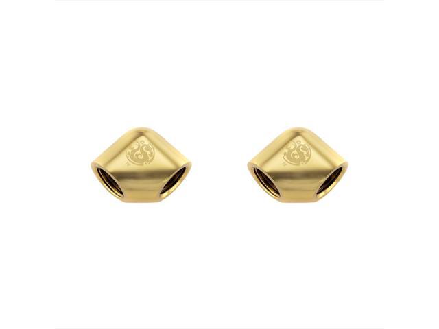 Bitspower True Brass 90-Degree With Dual Inner G1/4" Extender(2PCS)