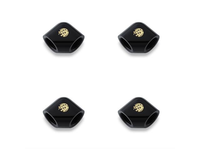 Bitspower Matt Black 90-Degree With Dual Inner G1/4" Extender (4PCS)