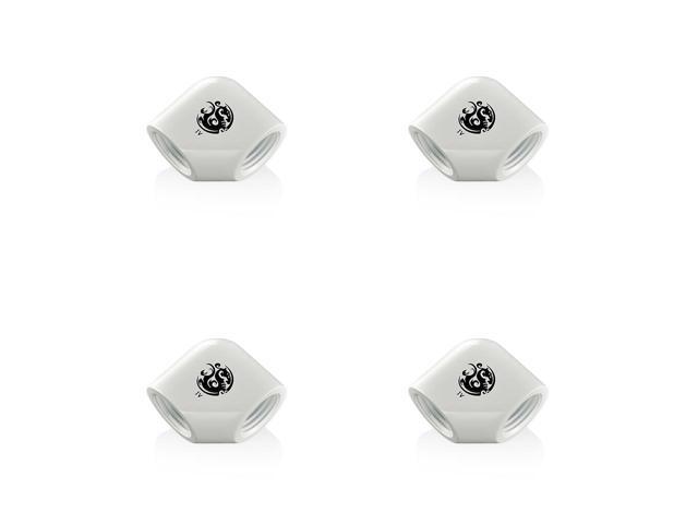 Bitspower Deluxe White 90-Degree With Dual Inner G1/4" Extender (4PCS)