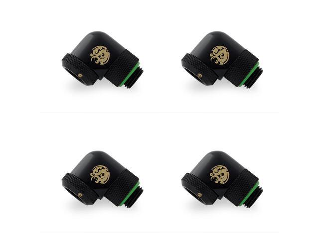 Bitspower Matt Black Enhance Rotary G1/4" 90-Degree Multi-Link Adapter For OD 12MM (4PCS)