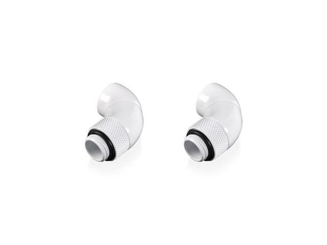 Bitspower G1/4"  Deluxe White Dual Rotary 90-Degree IG1/4" Extender (2PCS)