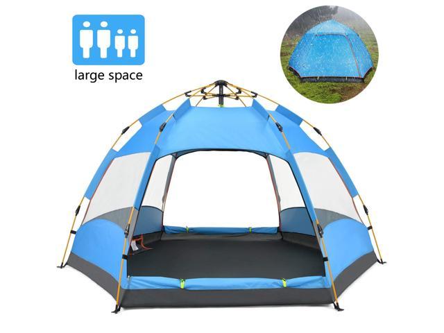 Camping Tent Double Layer Family Camping Tents Instant Pop Up Double Uses Beach Tent 4 Person Sun Shelter Backpacking Tent For Camping Hiking Picnic