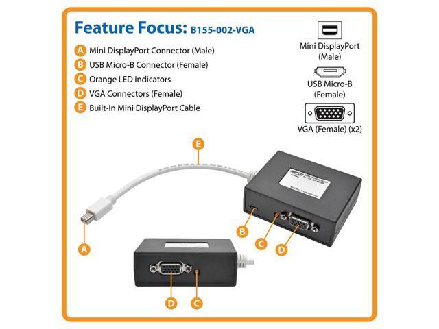 TRIPP LITE B155-002-VGA MINI DISPLAYPORT VGA SPLITTER - Newegg.com